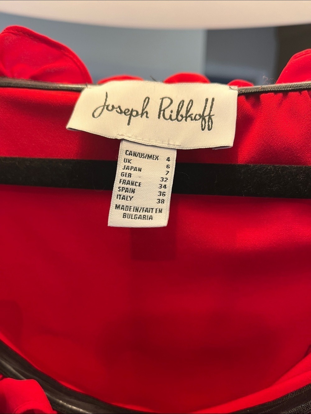 Joseph Ribkoff Red Ruffle Off-Shoulder Blouse - Picture 3 of 6